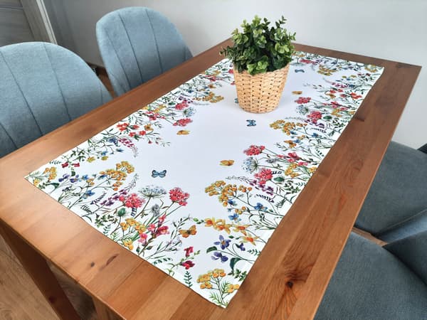 BORDLØBER Farverig Rektangulær 50/100 Farverig Dug til Sofabord BLOMSTER
