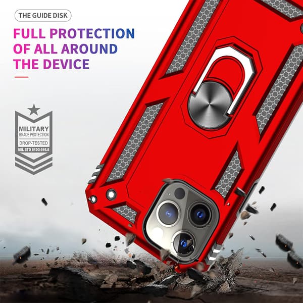 ETUI TIL APPLE IPHONE 13 PRO MAX RØD + 3x HÆRDET GLAS A2484
