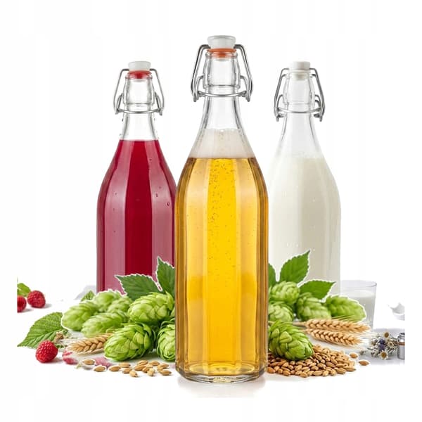 6x flaskor costolata 750ml med mekanisk kork Flaskor för tinkturer 6 st