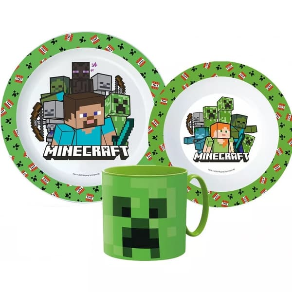 MINECRAFT Matset Tallrik Skål Mugg Kök 256
