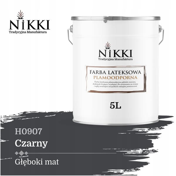 LATEXMALING PLETRESISTENT SORT H0907 5L DYB MAT TIL VÆGGE