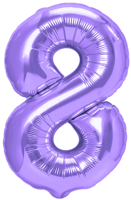 Folieballon nummer 8 lilla 100 cm