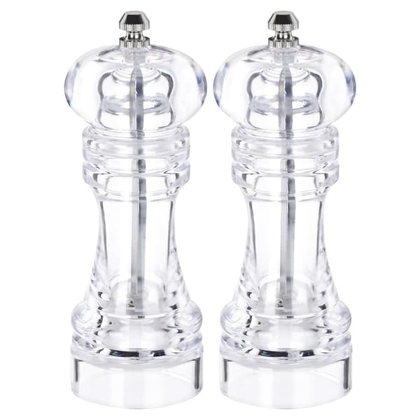 Akryl peppar- och saltkvarn 16 cm 2 st
