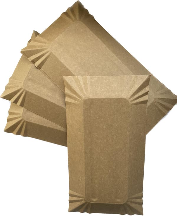 Engångs pappersbrickor 14x25cm kraft 100 st ECO