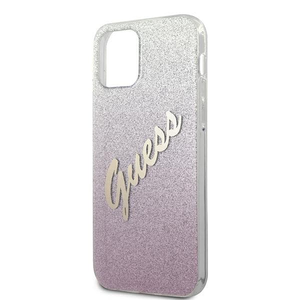 Guess GUHCP12LPCUGLSPI iPhone 12 Pro Max 6,7 rosa/rosa hårt skal Glitter Gradient Text