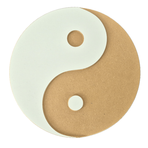 Yin Yang MDF-ympyrä 18 mm 25 cm