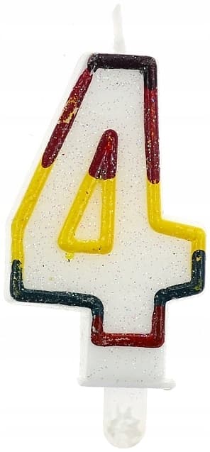 Glittrinen numerovalo "4", 1 kpl
