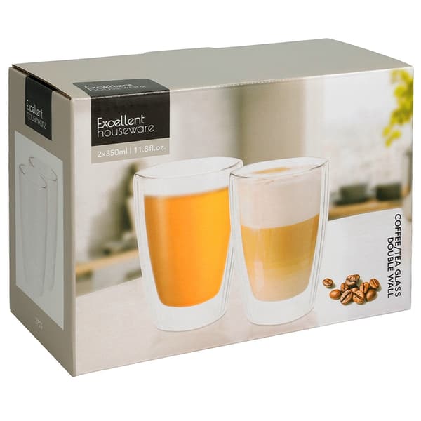 Dobbelvæggede termiske glas til kaffe og te 350 ml 2 stk.