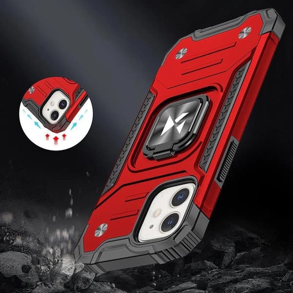 Wozinsky Ring Armor iPhone 14 Plus Armored Cover Magnetisk Holder Ring Rød