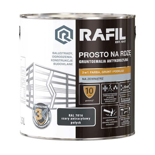 RAFIL RUSTMALING LIGE TIL RUSTMALING ANTRACIT GLANS RAL7016 2,5L