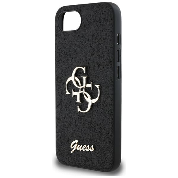 Guess Fixed Glitter Big 4G cover til iPhone 16e, sort