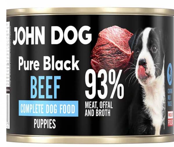 John Dog PUPPY | Pure Black | Våtfoder för hundar 200 g - Nötkött 200 g