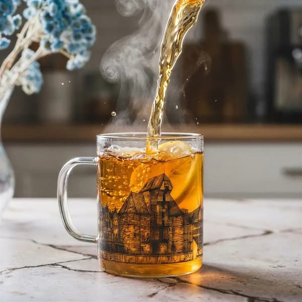 GLASKOP BYEN GDAŃSK 0,4L TRANSPARENT MED SORT TRYK