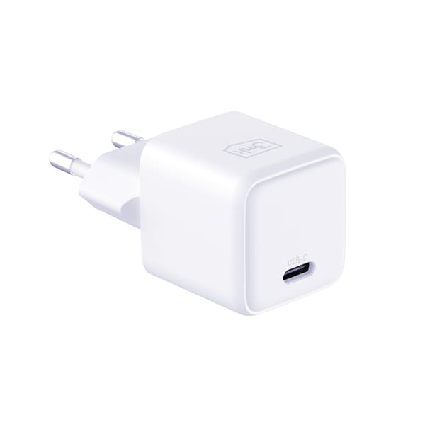 Tilbehør - 3mk Hyper Charger PD 25W+USB Kabel C til C Hvid