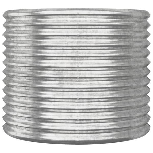 vidaXL Trädgårdskruka, Pulverlackerad stål, 80x80x68 cm, Silver