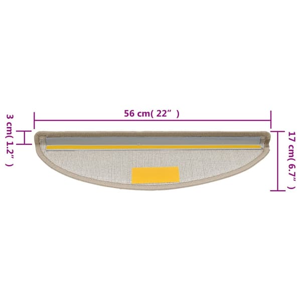 vidaXL Trappsteg, 10 st, 56x17x3 cm, Taupe