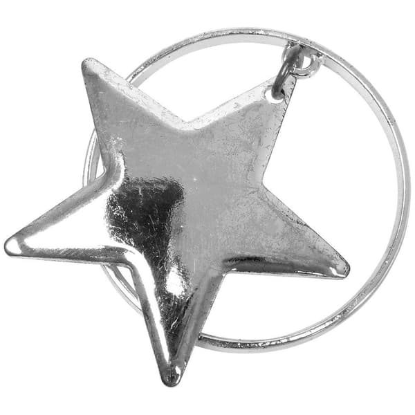Metal servietringe sølv stjerner 4 cm 4 stk