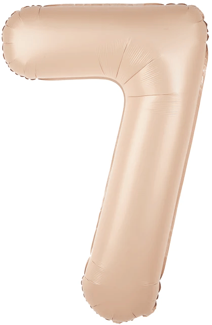 Folieballong nummer 7 karamell 100cm