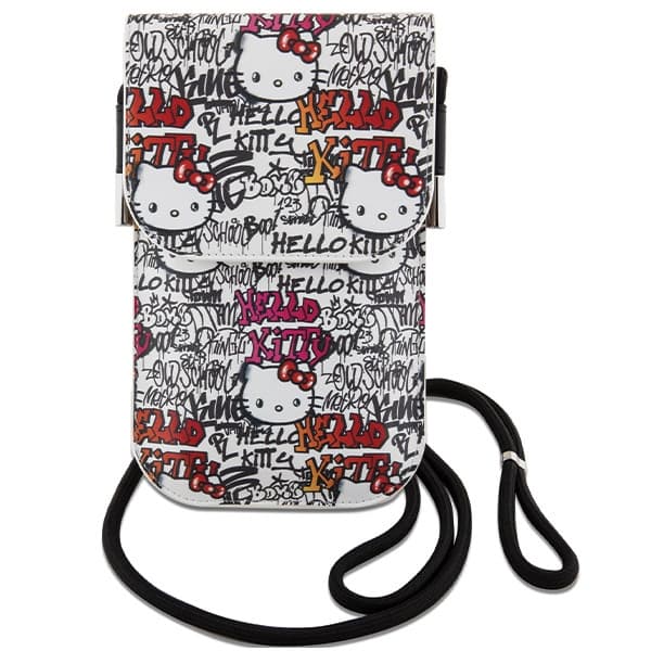 Hello Kitty -käsilaukku HKOWBHDGPTE beige nahkalappu graffitinauhalla