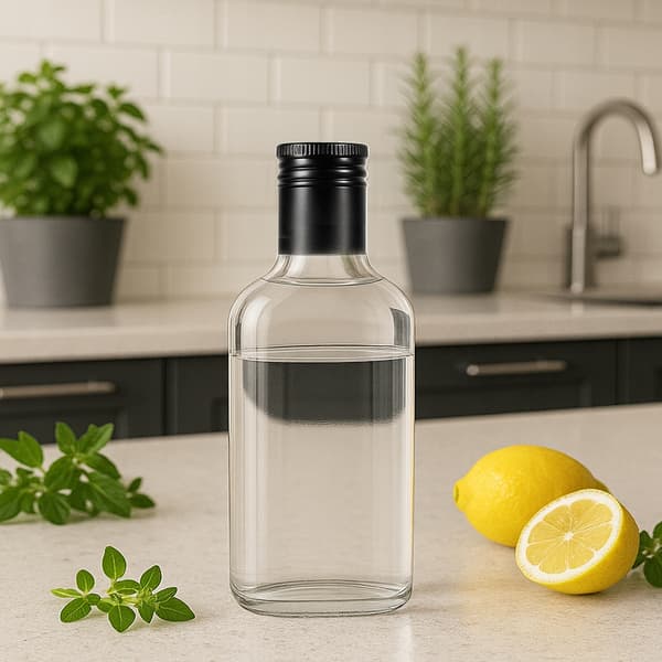 GLASFLASKE Læbeflaske 200 ml + låg TIL LIKØR, VODKA, BRYLLUP
