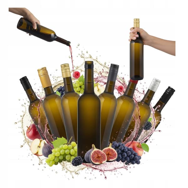 5x flaskor VINOLJA 750ml med skruvkork glasflaska för vin 5 st.
