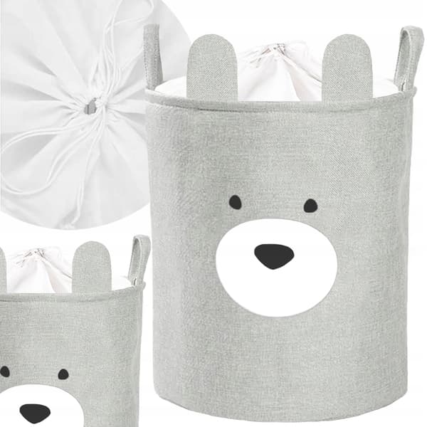 Legetøjskurv XXL 63L aflåselig organizerbeholder TEDDY BEAR stor