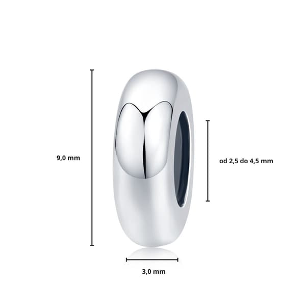 Korvakoru, hopeinen modulaarinen helmi, 925 hopeaa
