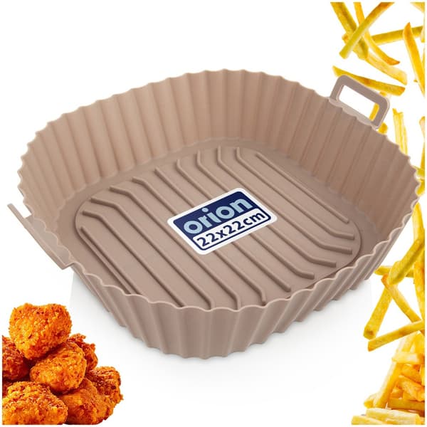 Öljytön ilmakypsäimen silikoninen beige kori 22 cm