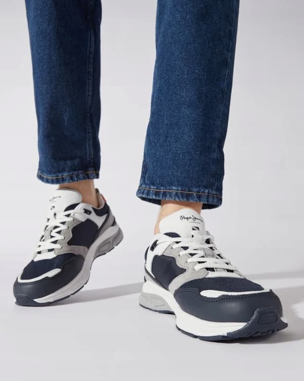 Pepe jeans marineblå snøresko lav 45 AWE