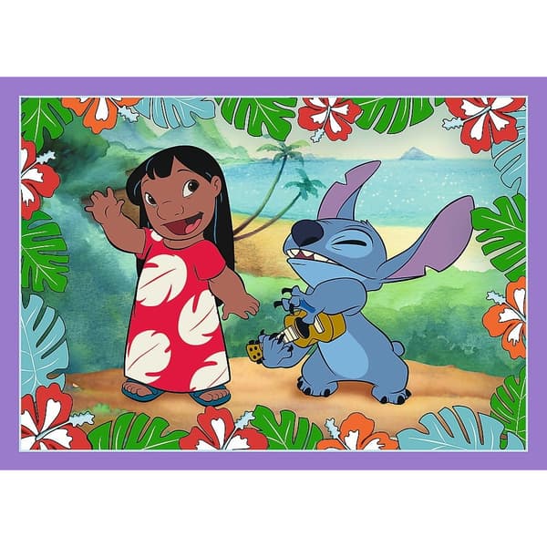 Trefl 34633 4-i-1 Puslespil Lilo & Stitchs Skøre Dag