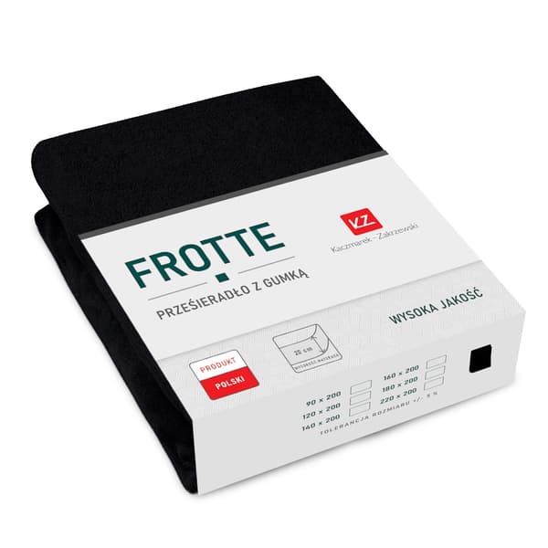 Frotee-aluslakana 90x200 musta PAKSU