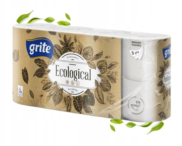 økologisk toiletpapir 8 ruller Grite