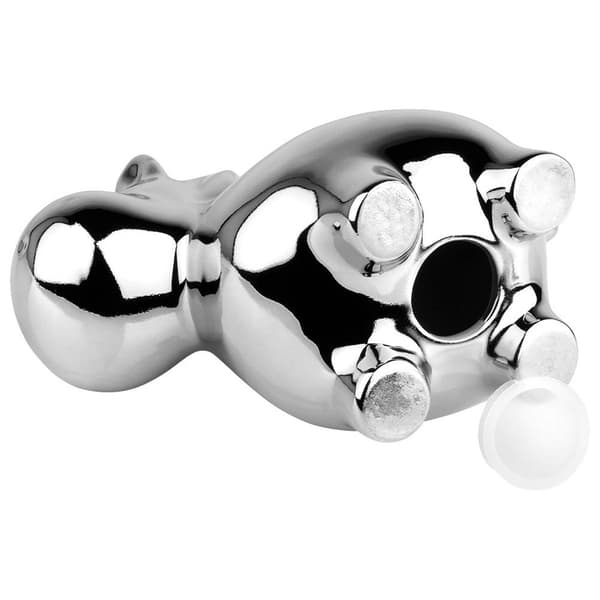 Spargris keramisk silver spegel 18x10,5 cm