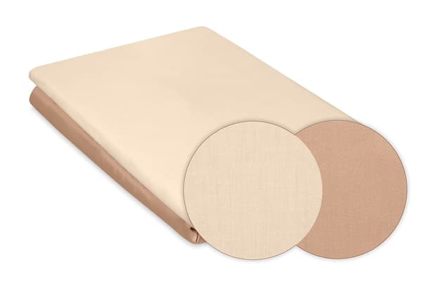 Satin Bäddset 140x200 DUBBELT ANSIKTE Krämbeige