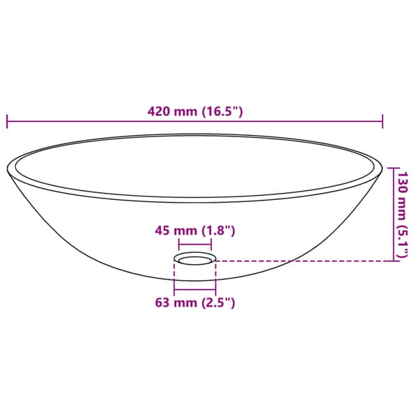 vidaXL Handfat i härdat glas 42 cm