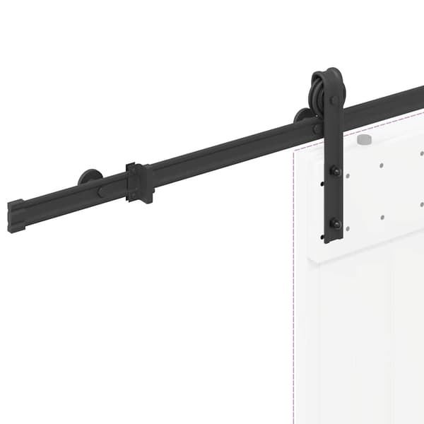 vidaXL Skjutdörrsmonteringssystem, 200 cm, Stål, Svart