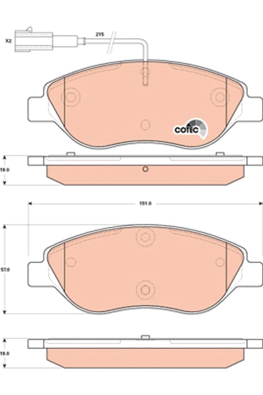 FRAMBROMSBELÄGG GDB1855 TRW