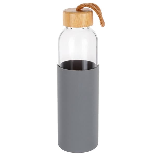 Lasinen vesipullo silikonisella suojalla 500 ml