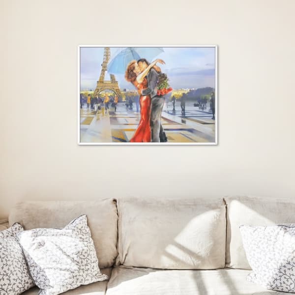 MALING EFTER TAL MED RAMME Billeder til maleri - Par Paris 50x40 cm