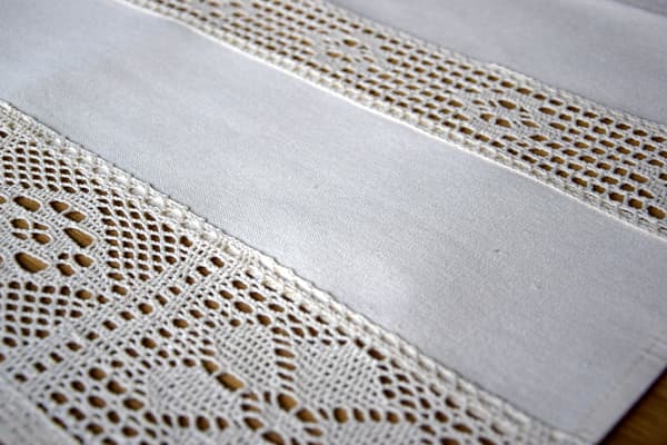 Beige Gardin 50/70 Hæklet Blonde