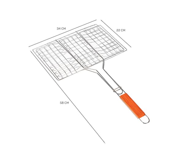 GALLERKORG FÖR GRILLNING AV FISK E-6256