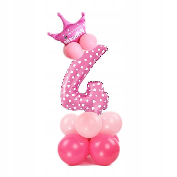 Set med rosa ballonger nummer 4, 1 set