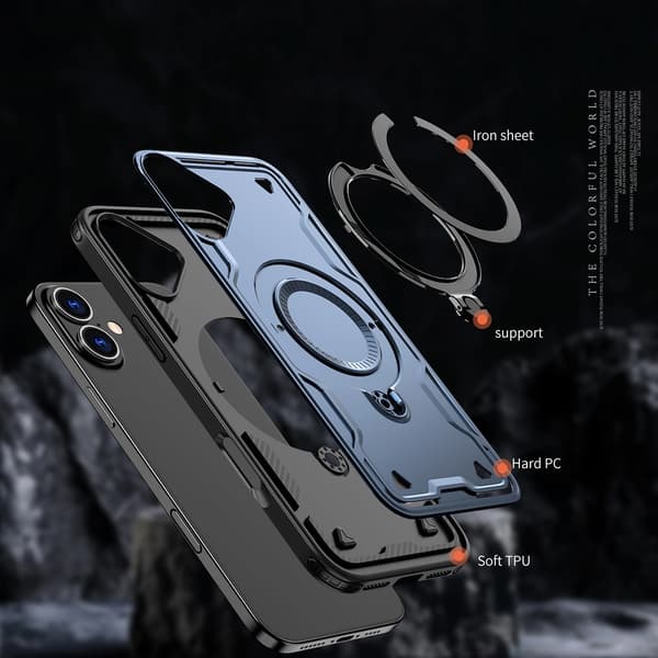 Hybrid Armor Trendy Cover med MagSafe til iPhone 16 Plus - Blå