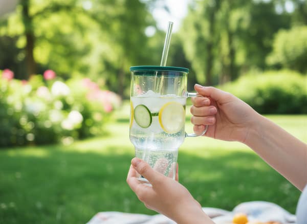 STANLEY STOR GLASMUGG 1,1L TRANSPARENT MED LOCK OCH SURGRÅ