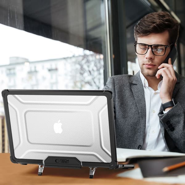 TECH-PROTECT SMARTSHELL PRO MACBOOK AIR 13 M2 / M3 / M4 / 2023-2025 SORT/KLAR