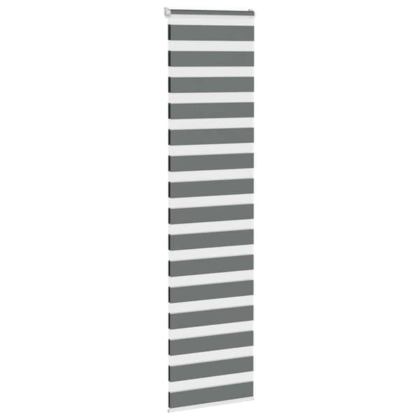 vidaXL zebra rullegardin, mørkegrå, stofbredde 55,9 cm, polyester