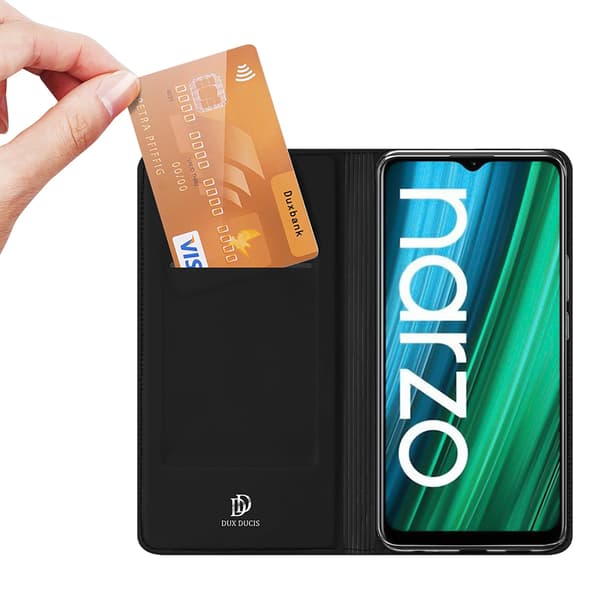 Dux Ducis Skin Pro Holster Cover med Flip til Realme Narzo 50A, Sort