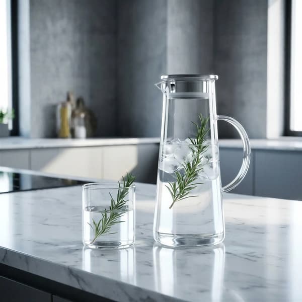 1,3L GLASKANDE MED LÅG TIL SERVERING AF TE, VAND, JUICE OG GLØGG