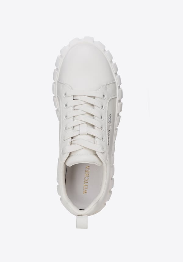 Wittchen Women's Leather High Platform Sneakers Off-White Off-White Genuine Leather