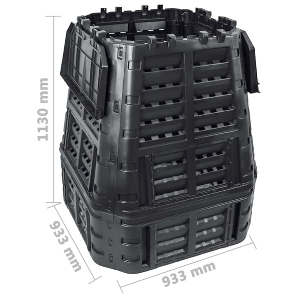 vidaXL Havekompostor, Sort, 93,3x93,3x113 cm, 740 L